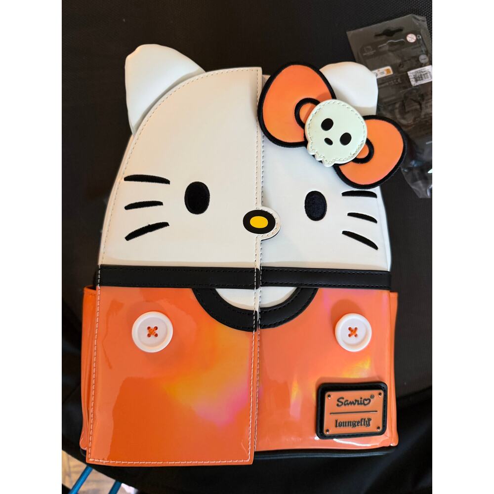 Hello Kitty Loungelfy Hallween Backpack and keychain NYCC 2024 Exclusive! BNWT